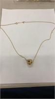 Necklace with rhinestone ball
