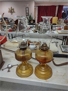 Matching Pair Oil Lamps