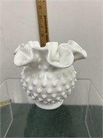 Fenton Hobnail Ruffled Vase