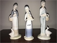 3 Lladro Type Figurines
