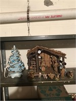 Ceramic Christmas Tree & Nativity Set
