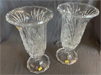 (2) Unsigned Crystal Candle Sconces