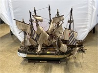 (2) Wood Crafted Model Ships