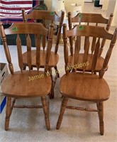 Four Oak Side Chairs 34"
