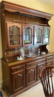 Two-part Cherry China Cabinet 63x20x32, 79" Tall.