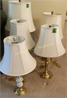 5 Brass Table Lamps