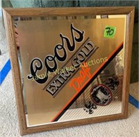 Coors Extra Gold Draft Mirror 17x17"
