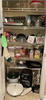 Kitchen Items In Closet. Air Fryer, Slow Cooker,