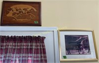 Inlaid Wood Horse Racing Wall Art, What's