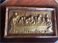 Vintage Last supper 3D picture in Copper 9 x 14