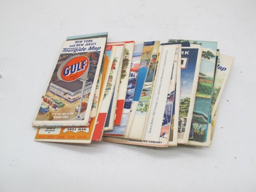 TRAY LOT EARLY ROAD MAPS, TEXACO, ESSO, MOBIL,GULF