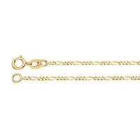 14K Yellow Gold 1.2mm/18" Diamond-Cut Figaro Chain