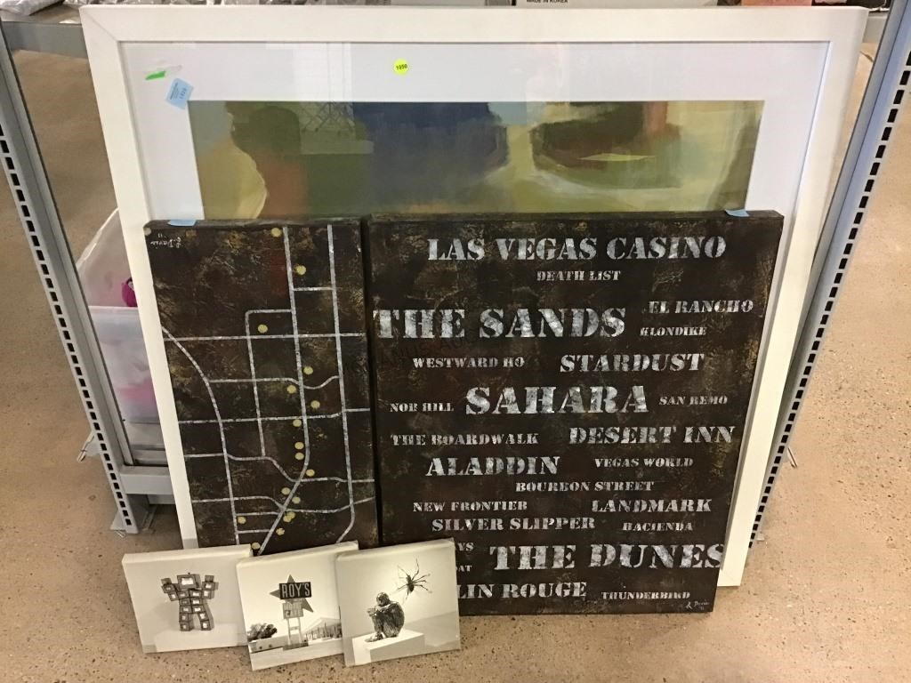 Las Vegas prints on canvas and more. Assorted
