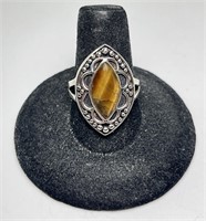 Sterling Tigers Eye Ring 5 Grams Size 8.25