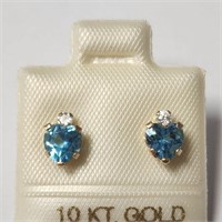 $300 10K  Blue Topaz  Earrings