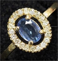 $2800 10K 2.4g Ceylon Sapphire(0.6ct)+Dia(0.12ct)