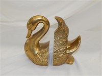 Brass Swan Bookends