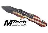 MC MTECH 3.75" DROP POINT FOLDER W/CUTTER US FLAG