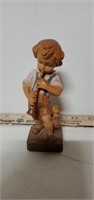 German Black Forest Wood Hand Carved Young Boy