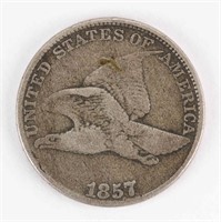 1857 US FLYING EAGLE ONE CENT COIN