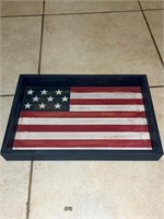 American Flag Wood Tray