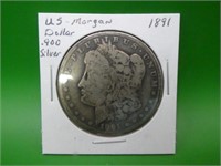 1891 U. S.  .900 Silver Morgan Dollar
