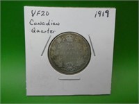 1919 Canadian .925 Silver Quarter