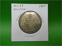 1964  Canadian .800  Silver Quarter