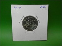 1955  A U 50  Nickel Canadian