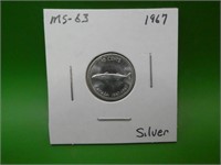 1867 - 1967  Canadian M S 63 Silver Dime ,
