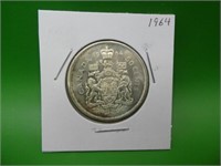 1964 Canadian .800 Silver 50 Cent Coin