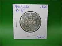 1966 Canadian .800 Silver 50 Cent Coin
