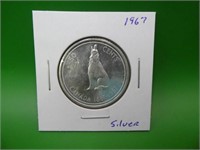 1967 Canadian .800 Silver 50 Cent Coin