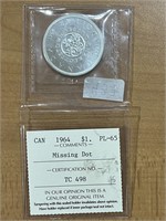 1964 Cdn $1 - Missing Dot