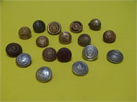 Antique Metal Button Lot Militia Police Rail Motor