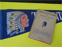 Vintage Toronto Indian Felt Pennant Indian Names