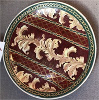 Elegant China Plate Leafy Print With Gold accent