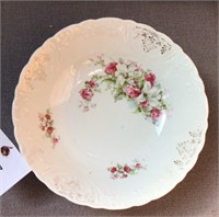 Antique Ceramic Bowl scalloped edges Gold stamp