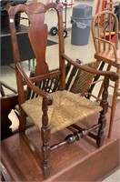 Antique Walnut Chippendale Arm Chair