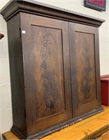 Antique Brown Grain Painted Two Door Cupboard
