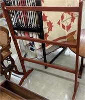 Red Painted Quilt Rack