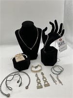 Rhinestones; Necklace, Earrings, Bracelet