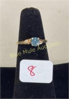 14k Sapphire & Diamond Ring size 6