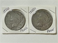 (2) 1922 D Peace Dollars