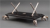 Anglo-Indian Silvered Brass and Wood Display Stand