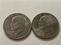 (2) 1971 D Eisenhower Dollars