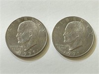 (2) 1971 D Eisenhower Dollars