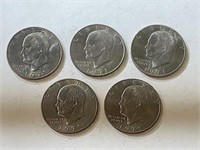 (5) 1971 D Eisenhower Dollars
