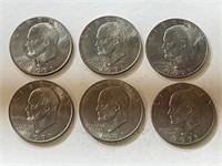 (6) 1971 D Eisenhower Dollars
