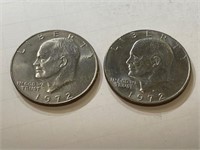 (2) 1972 D Eisenhower Dollars